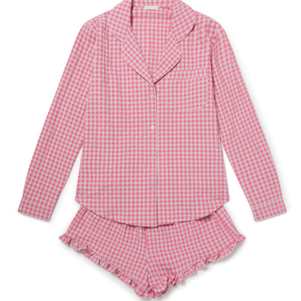 Sleepy Doe dames Pink Gingham short set